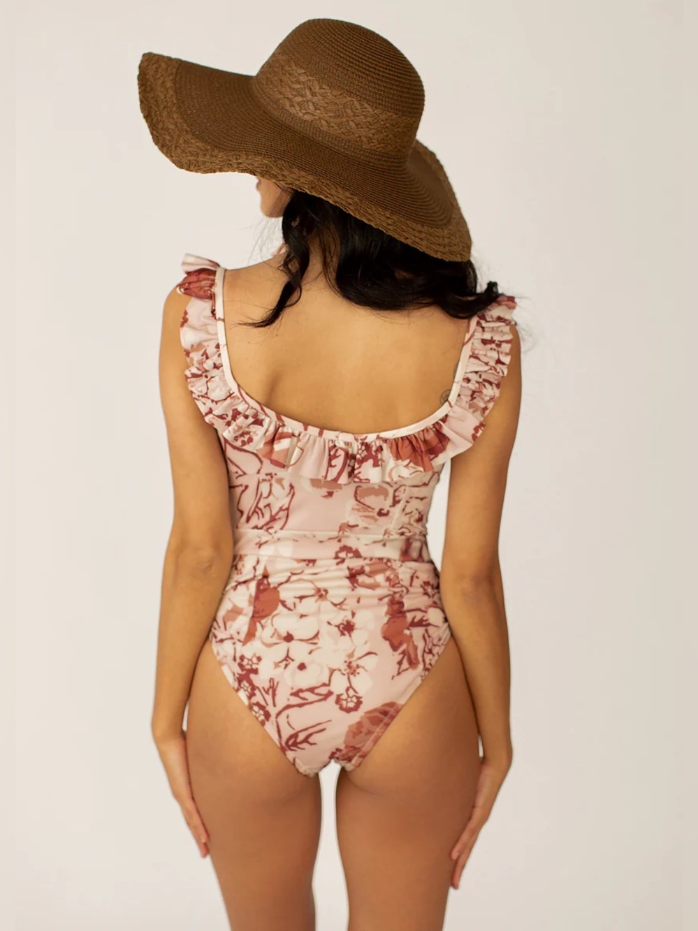 NWT Joyfolie Evie Neutral Floral One Piece Swimsuit size XL - Picture 2 of 9